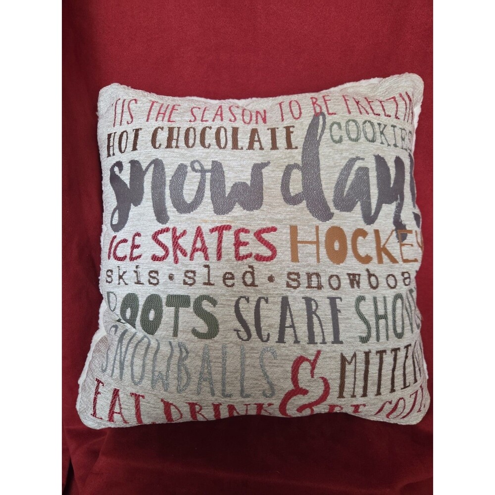 Brentwood Originals Snow Day Throw Pillow Holiday Decorative Accent Cushion